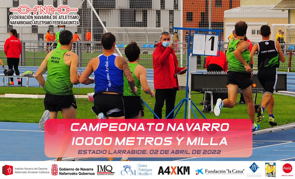 Horario y listas de salida Cto Navarro 10.000m y milla